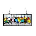 Chloe Lighting Chloe CH1P153AY25-GPN 25.5 x 10.5 in. Lighting Birdies Tiffany Glass Featuring Birds Window Panel CH1P153AY25-GPN